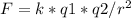 F = k*q1*q2/r^{2}