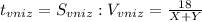 t_{vniz}=S_{vniz} : V_{vniz}=\frac{18}{X+Y}