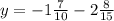 y=-1 \frac{7}{10} -2 \frac{8}{15} 