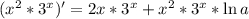 (x^2*3^x)'=2x*3^x+x^2*3^x*\ln a