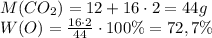  M(CO_2)=12+16\cdot2=44 g\mol \\ W(O)=\frac{16 \cdot 2}{44} \cdot 100\%= 72,7\% 