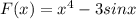 F(x)=x^4-3sin x