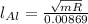 l_{Al}=\frac{\sqrt{mR}}{0.00869}