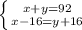 \left \{ {{x+y=92} \atop {x-16=y+16}} \right.