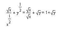 Корень квадратный из х поделить на х в 1/2 степени+у в 1/2 степени