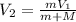 V_{2}=\frac{mV_{1}}{m+M}