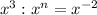 x^{3} : x^{n}=x^{-2}