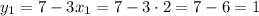 y_{1}=7-3x_{1}=7-3\cdot2=7-6=1