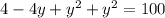 4-4y+y^{2}+y^{2}=100