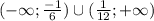 (-\infty; \frac {-1}{6})\cup(\frac {1}{12};+\infty )