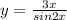 y=\frac {3x}{sin2x}