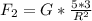 F_{2}=G*\frac{5*3}{R^{2}}