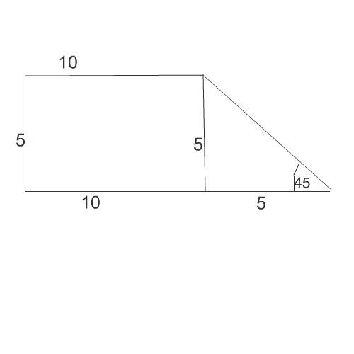 Один угол прямоугольника трапеции равен 45градусов, а ее основание-10 см и 15см.найдите меньшую боко