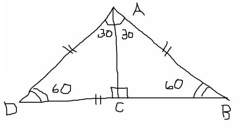 Докажите,что если один из острых углов прямоугольного треугольника равен 30градусов, то его меньший 