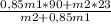 \frac{0,85m1*90+m2*23}{m2+0,85m1}