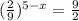 (\frac{2}{9})^{5-x}=\frac{9}{2}