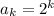 a_{k}=2^{k}