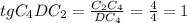 tgC_4DC_2= \frac{C_2C_4}{DC_4} = \frac{4}{4} =1