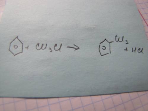 Бензол + хлорметан=? запишите реакцию и полученное вещество