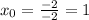 x_{0}= \frac{-2}{-2} =1