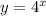 y=4^x