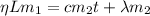 \eta Lm_{1}=cm_{2}t+\lambda m_{2}