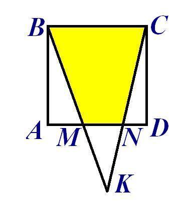 Нарисуй квадрат и треугольник с общей стороной так,чтобы их пересечением был четырехугольник