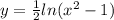 y= \frac{1}{2}ln( x^{2} -1)