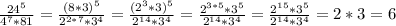 \frac{24^{5}}{4^7*81} = \frac{(8*3)^{5}}{2^{2*7}*3^4} = \frac{(2^3*3)^{5}}{2^{14}*3^4} = \frac{2^{3*5}*3^{5}}{2^{14}*3^4} = \frac{2^{15}*3^{5}}{2^{14}*3^4} = 2 * 3 = 6