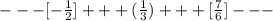 --- [-\frac{1}{2}] +++ (\frac{1}{3}) +++ [\frac{7}{6}] ---