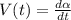 V(t)=\frac{d\alpha}{dt}