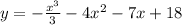 y = -\frac{x^{3}}{3}-4x^{2}-7x+18