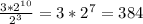 \frac{3*2^{10}}{2^{3}} = 3*2^7 = 384