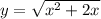 y= \sqrt{x^2+2x} &#10;