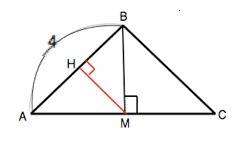Вравностороннем треугольнике большая сторона составляет 75% суммы двух других. точка м, принадлежаща