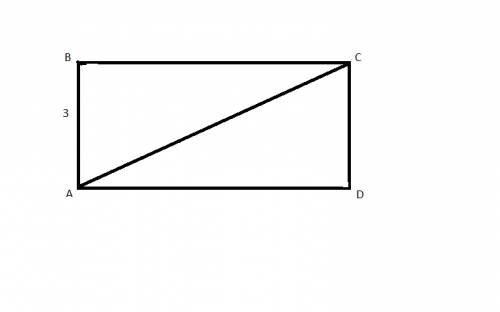 Дан прямоугольник авсd, периметр которого равен 14 см. сторона ав=3 см. найдите длину диагонали ас. 