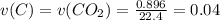 v(C)=v(CO_2)= \frac{0.896}{22.4}=0.04