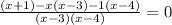 \frac{(x+1)-x(x-3)-1(x-4)}{(x-3)(x-4)}=0