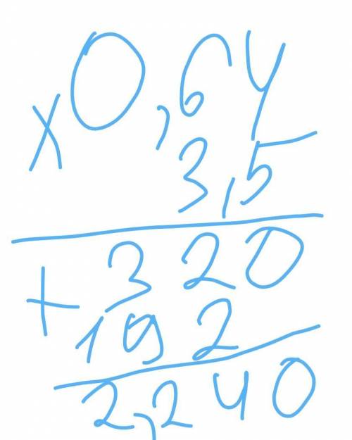 Вычислите: 3,5 × 0,64 : 0,4= обязательно с !