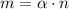 m = \alpha \cdot n