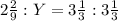 2\frac{2}{9}:Y=3\frac{1}{3}:3\frac{1}{3}