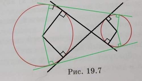 Сколько можно провести прямых, касающихся двух данных окружнастей , изображенных на ресунке 19.7 (пы
