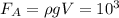 F_A= \rho gV=10^3