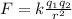 F=k\frac{q_{1}q_{2}}{r^2}