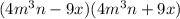 (4m^{3}n-9x)(4m^{3}n+9x)