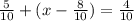 \frac{5}{10} + (x - \frac{8}{10} ) = \frac{4}{10}