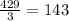 \frac{429}{3}=143