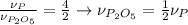 \frac{\nu_P}{\nu_{P_2O_5}} = \frac{4}{2} \to \nu_{P_2O_5} = н\nu_{P}