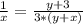 \frac{1}{x}=\frac{y+3}{3*(y+x)}