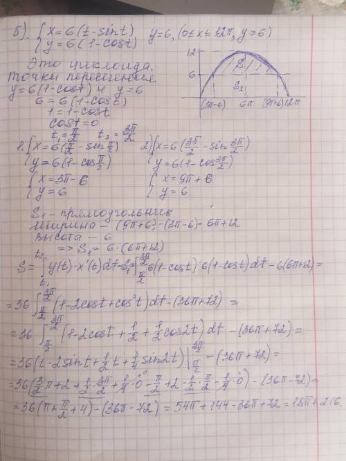 Вычислить площади фигур, ограниченных линиями, что заданы уравнениями. 7 номер (а,б,в)​